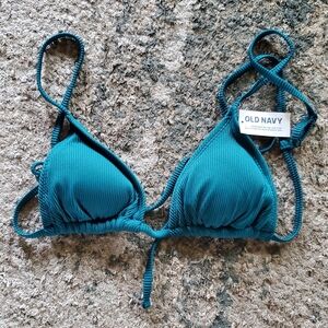 Ribbed Triangle Bikini Top